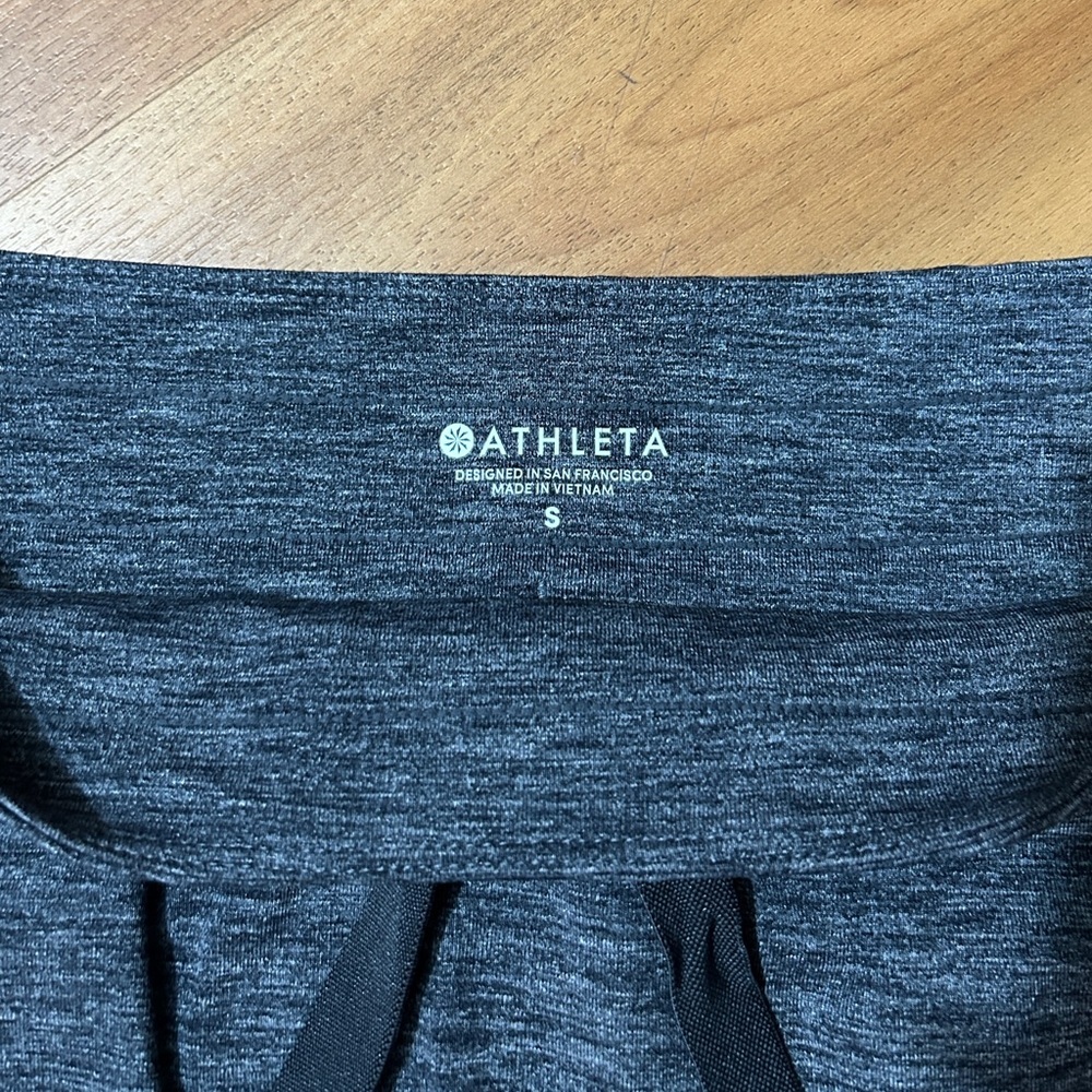 Athleta Skort Skirt Active Wear Golf Tennis Prep Gray W/Black Trim Heather SizeS - Picture 7 of 11